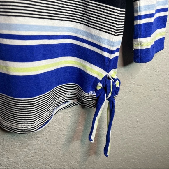 Talbots Striped Top 3 Quarter - Picture 2 of 7